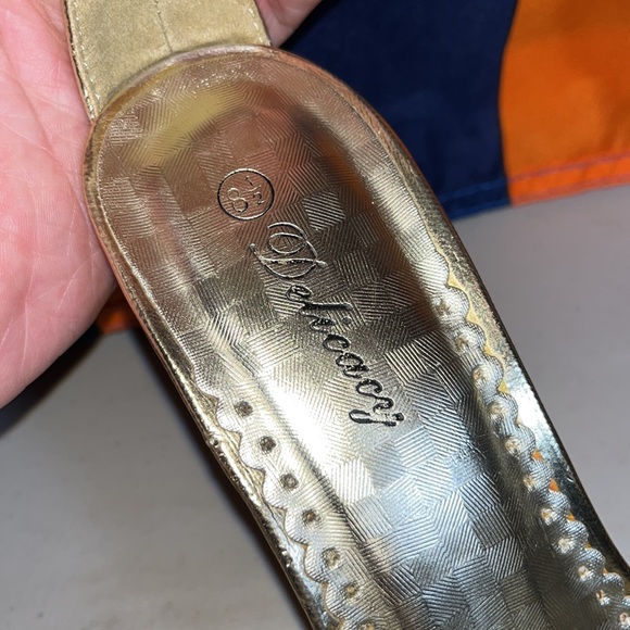 Delicacy gold heel shoes open toe size 8.5 pre-loved - Picture 10 of 11